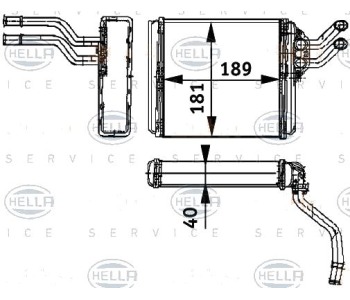 Топлообменник, отопление на вътрешното пространство HELLA 8FH 351 311-411 за VOLVO 480 E от 1986 до 1996