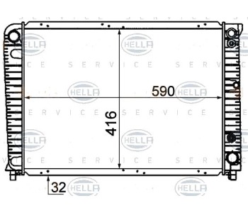 Радиатор, охлаждане на двигателя HELLA 8MK 376 720-721 за VOLVO 960 I (964) от 1990 до 1994