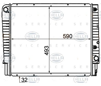 Радиатор, охлаждане на двигателя HELLA 8MK 376 774-211 за VOLVO 940 I (945) комби от 1990 до 1995