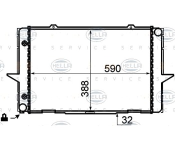 Радиатор, охлаждане на двигателя HELLA 8MK 376 706-741 за VOLVO 850 (LW) комби от 1992 до 1997