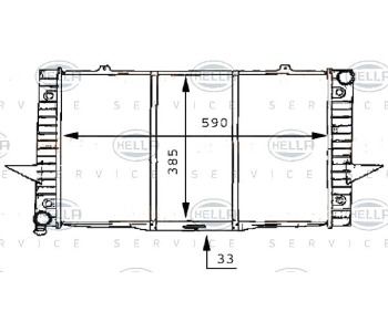 Радиатор, охлаждане на двигателя HELLA 8MK 376 706-751 за VOLVO S70 (LS) от 1996 до 2000