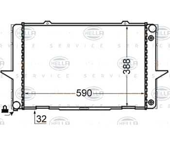 Радиатор, охлаждане на двигателя HELLA 8MK 376 726-711 за VOLVO C70 I кабриолет от 1998 до 2005