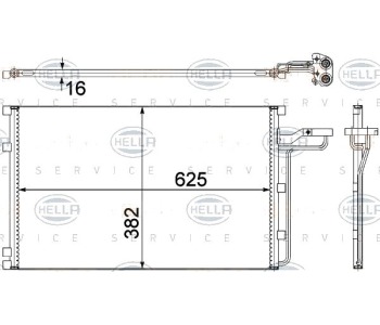 Кондензатор, климатизация HELLA 8FC 351 307-621 за VOLVO C70 II кабриолет от 2006 до 2013