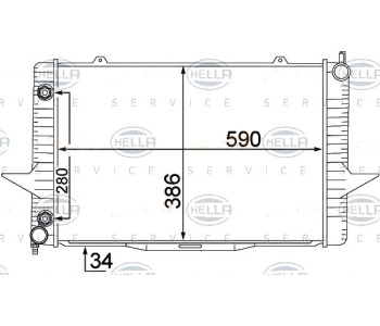 Радиатор, охлаждане на двигателя HELLA 8MK 376 774-201 за VOLVO S70 (LS) от 1996 до 2000