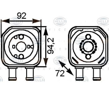 Маслен радиатор, двигателно масло HELLA 8MO 376 778-041 за VOLKSWAGEN PASSAT B5.5 (3B6) комби от 2000 до 2005