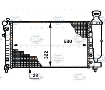 Радиатор, охлаждане на двигателя HELLA 8MK 376 719-791 за PEUGEOT 106 II (1) от 1996 до 2004