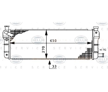 Воден радиатор HELLA за PEUGEOT 205 II (20A/C) от 1987 до 1998