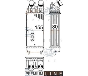 Интеркулер (охладител за въздуха на турбината) HELLA 8ML 376 746-771 за PEUGEOT 207 CC (WD_) кабрио от 2007