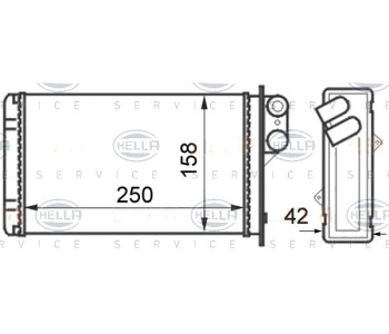 Топлообменник HELLA за PEUGEOT 405 II (4E) комби от 1992 до 1998