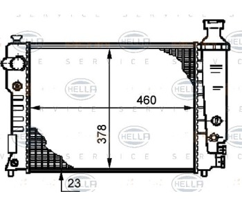 Воден радиатор HELLA за PEUGEOT 405 II (4E) комби от 1992 до 1998