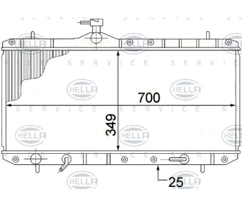 Радиатор, охлаждане на двигателя HELLA 8MK 376 773-031 за SUZUKI LIANA (ER, RH_) от 2001
