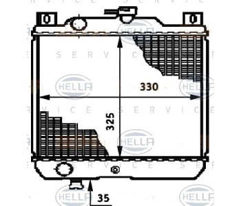 Радиатор, охлаждане на двигателя HELLA 8MK 376 720-671 за SUZUKI SWIFT II (AH, AJ) седан от 1989 до 2001