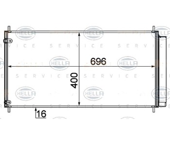 Кондензатор климатизации HELLA за TOYOTA COROLLA (_E15_) седан от 2006