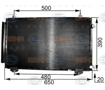 Кондензатор климатизации HELLA за TOYOTA COROLLA (_E12_) хечбек от 2001 до 2007