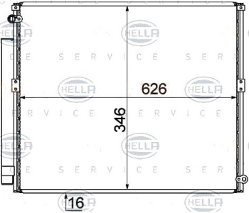 Кондензатор, климатизация HELLA 8FC 351 344-114 за TOYOTA LAND CRUISER (J120) от 2002 до 2009