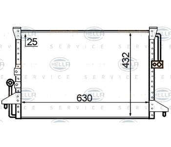 Кондензатор, климатизация HELLA 8FC 351 307-141 за TOYOTA PREVIA I (TCR2_, TCR1_) от 1990 до 2000