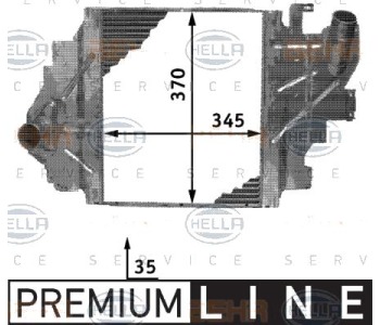 Интеркулер (охладител за въздуха на турбината) HELLA 8ML 376 723-361 за RENAULT THALIA/SYMBOL I (LB0/1/2_) от 1998 до 2008