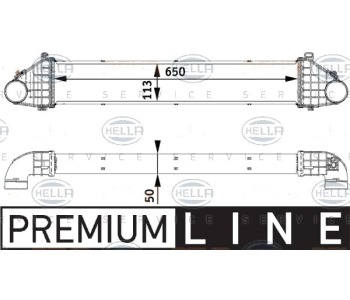 Интеркулер (охладител за въздуха на турбината) HELLA 8ML 376 729-541