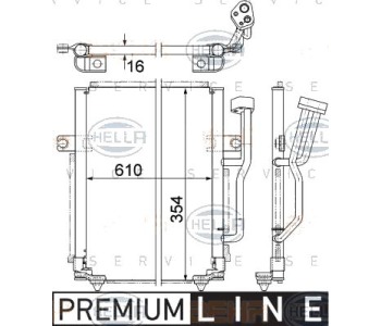 Кондензатор, климатизация HELLA 8FC 351 036-661 за VOLVO V40 (VW) комби от 1995 до 2004