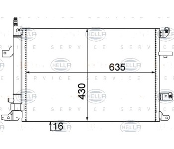 Кондензатор, климатизация HELLA 8FC 351 304-451 за VOLVO S80 I (TS, XY) от 1998 до 2006