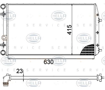 Радиатор, охлаждане на двигателя HELLA 8MK 376 717-704 за VOLKSWAGEN POLO (9A4) седан от 2002 до 2009