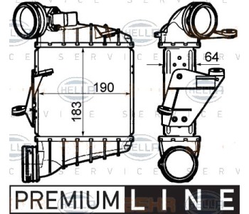 Интеркулер (охладител за въздуха на турбината) HELLA 8ML 376 760-681 за VOLKSWAGEN POLO (9A4) седан от 2002 до 2009
