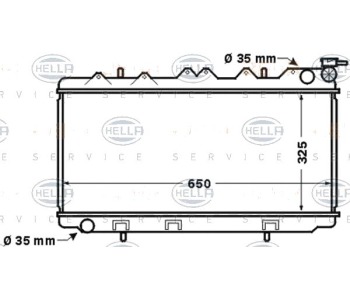 Радиатор, охлаждане на двигателя HELLA 8MK 376 770-461 за NISSAN SUNNY III (N14) лифтбек от 1990 до 1995