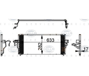 Кондензатор климатизации HELLA за NISSAN ALMERA I (N15) хечбек от 1995 до 2000
