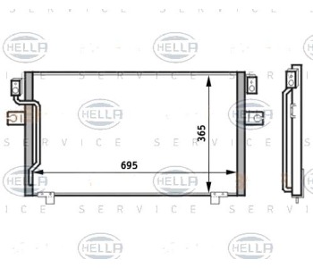 Кондензатор климатизации HELLA за NISSAN MAXIMA QX IV (A32) от 1994 до 2000