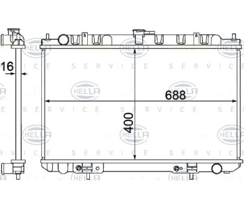 Радиатор, охлаждане на двигателя HELLA 8MK 376 770-601 за NISSAN MAXIMA QX V (A33) от 1999 до 2003