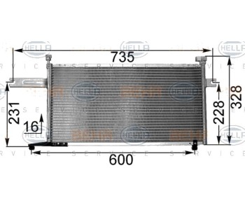 Кондензатор, климатизация HELLA 8FC 351 300-731 за NISSAN MICRA II (K11) от 1992 до 2007
