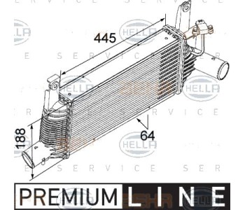 Интеркулер (охладител за въздуха на турбината) HELLA 8ML 376 746-041 за NISSAN NAVARA (D40) NP300 от 2004