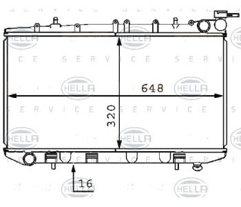 Воден радиатор HELLA за NISSAN PRIMERA (P10) седан от 1990 до 1996