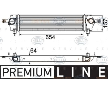 Интеркулер (охладител за въздуха на турбината) HELLA 8ML 376 746-601 за NISSAN QASHQAI (J11, J11_) от 2013 до 2021