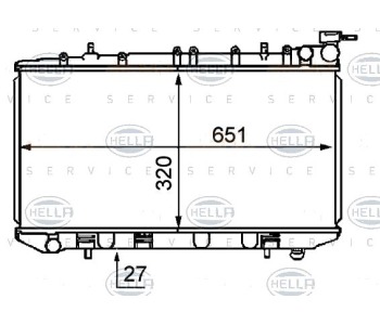 Воден радиатор HELLA за NISSAN SUNNY III (N14) лифтбек от 1990 до 1995