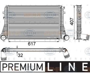 Интеркулер (охладител за въздуха на турбината) HELLA 8ML 376 746-741 за VOLKSWAGEN PASSAT B7 (365) ALLTRACK от 2012 до 2014