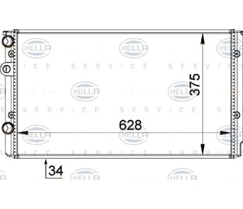 Радиатор, охлаждане на двигателя HELLA 8MK 376 714-544 за VOLKSWAGEN PASSAT B3/B4 (3A5, 35I) комби от 1988 до 1997