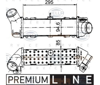 Интеркулер (охладител за въздуха на турбината) HELLA 8ML 376 765-171 за VOLKSWAGEN POLO (6KV2) CLASSIC седан от 1995 до 2002