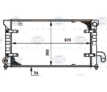 Воден радиатор HELLA за SEAT TOLEDO I (1L) от 1991 до 1999
