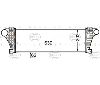 Интеркулер (охладител за въздуха на турбината) HELLA 8ML 376 727-601