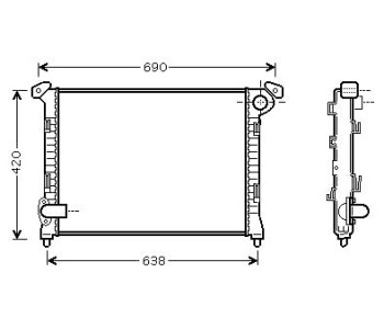 Воден радиатор TOP QUALITY за MINI COOPER (R50, R53) от 2001 до 2006