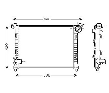 Воден радиатор P.R.C за MINI COOPER (R52) кабриолет от 2004 до 2007