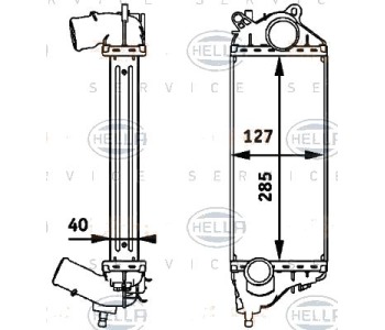 Интеркулер (охладител за въздуха на турбината) HELLA 8ML 376 723-441 за MINI COOPER (R50, R53) от 2001 до 2006