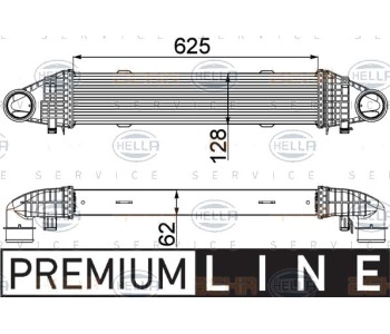 Интеркулер (охладител за въздуха на турбината) HELLA 8ML 376 777-111 за MERCEDES C (W204) седан от 2007 до 2014