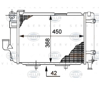 Воден радиатор HELLA за MERCEDES (W124) седан от 1984 до 1992