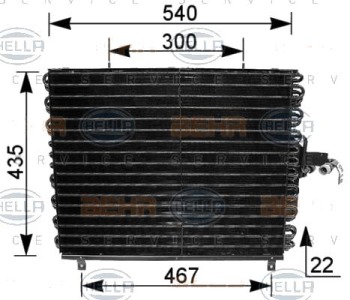 Кондензатор, климатизация HELLA 8FC 351 035-771 за MERCEDES E (W124) седан от 1993 до 1996