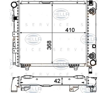 Воден радиатор HELLA за MERCEDES E (W124) седан от 1993 до 1996