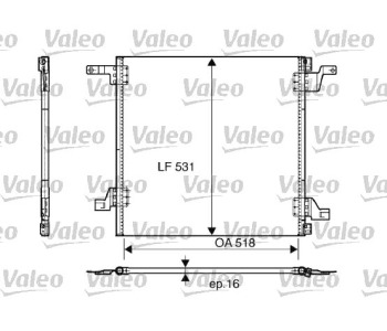 Кондензатор климатизации VALEO за MERCEDES ML (W163) от 1998 до 2005