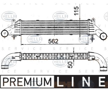 Интеркулер (охладител за въздуха на турбината) HELLA 8ML 376 724-161 за MERCEDES SLK (R170) от 1996 до 2004