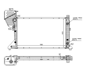 Воден радиатор P.R.C за MERCEDES SPRINTER T1N (W901, W902) 2T от 1995 до 2006